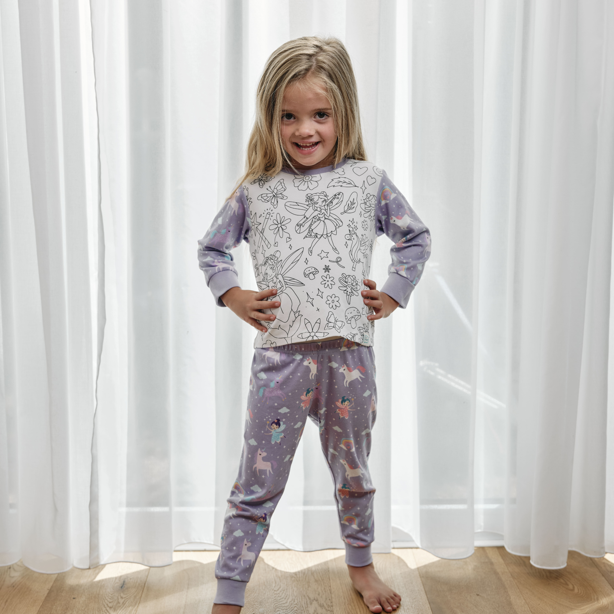 Ausmal-Pyjama für Kinder – Fee Filia | OEKO-TEX® | von MyKidzy