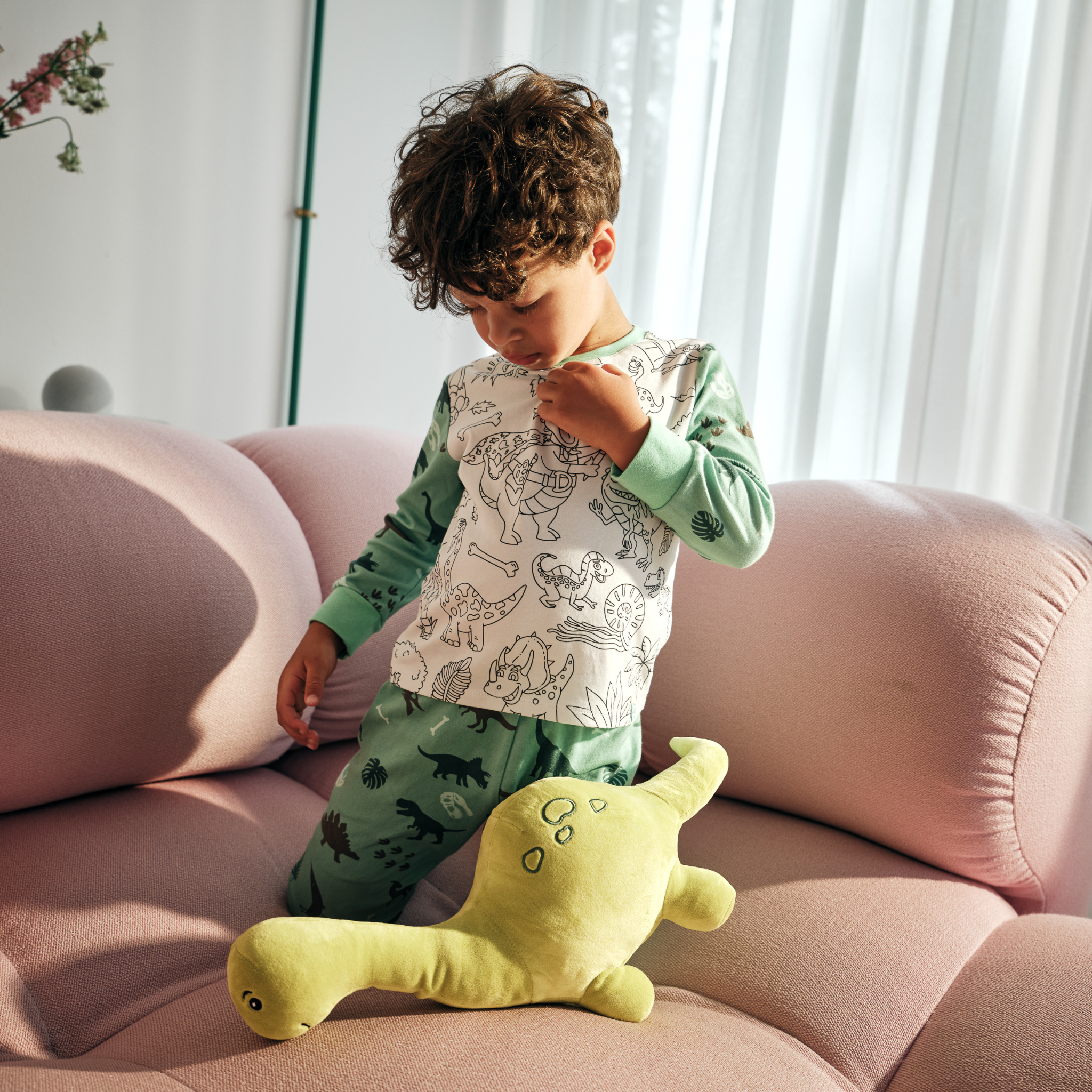 Ausmal-Pyjama für Kinder – Dino Darlo | OEKO-TEX® | von MyKidzy