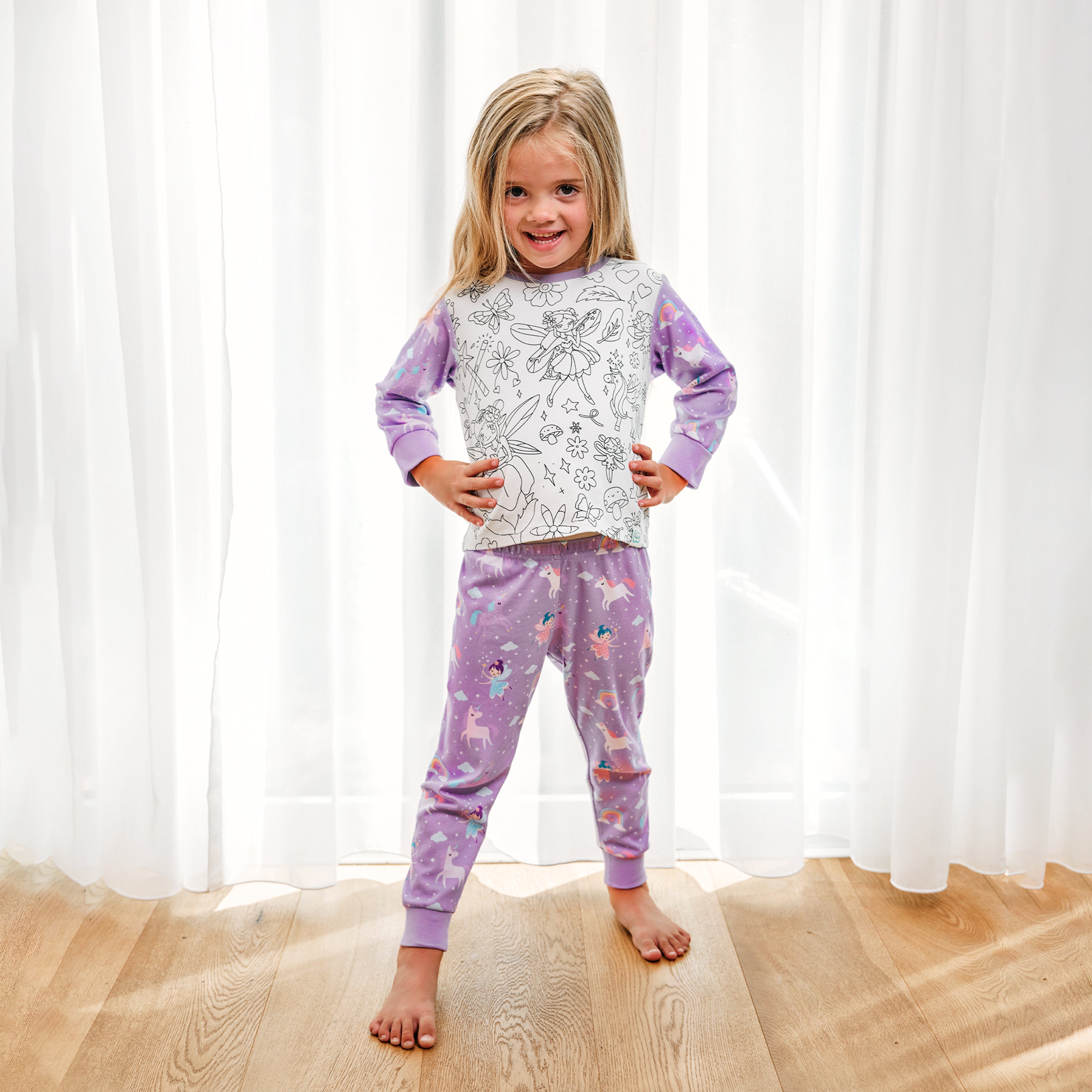 Ausmal-Pyjama für Kinder – Fee Filia | OEKO-TEX® | von MyKidzy