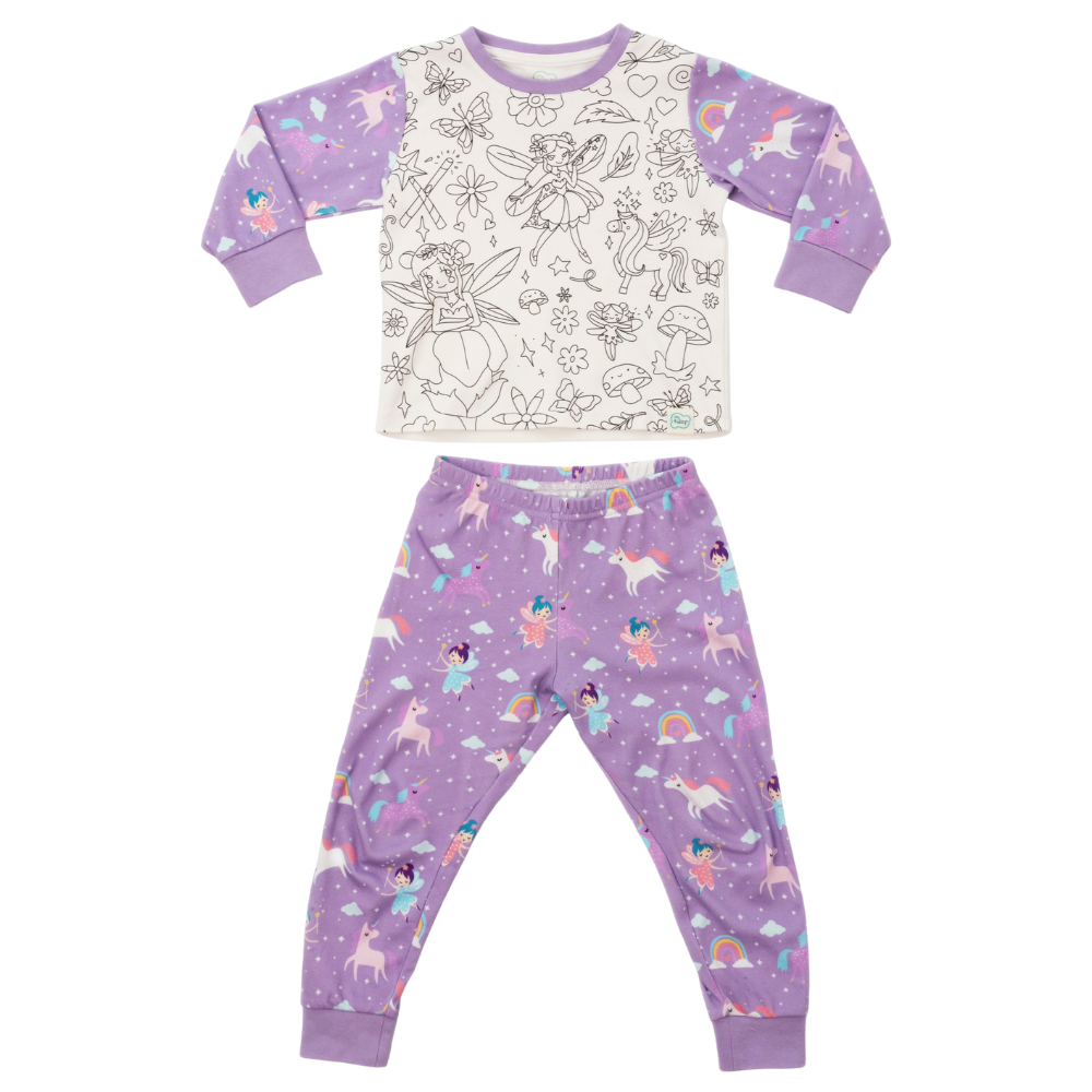 Ausmal-Pyjama für Kinder – Fee Filia | OEKO-TEX® | von MyKidzy