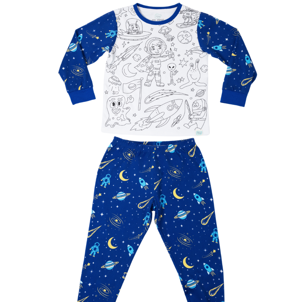 Ausmal-Pyjama für Kinder – Astro Zane | OEKO-TEX® | von MyKidzy