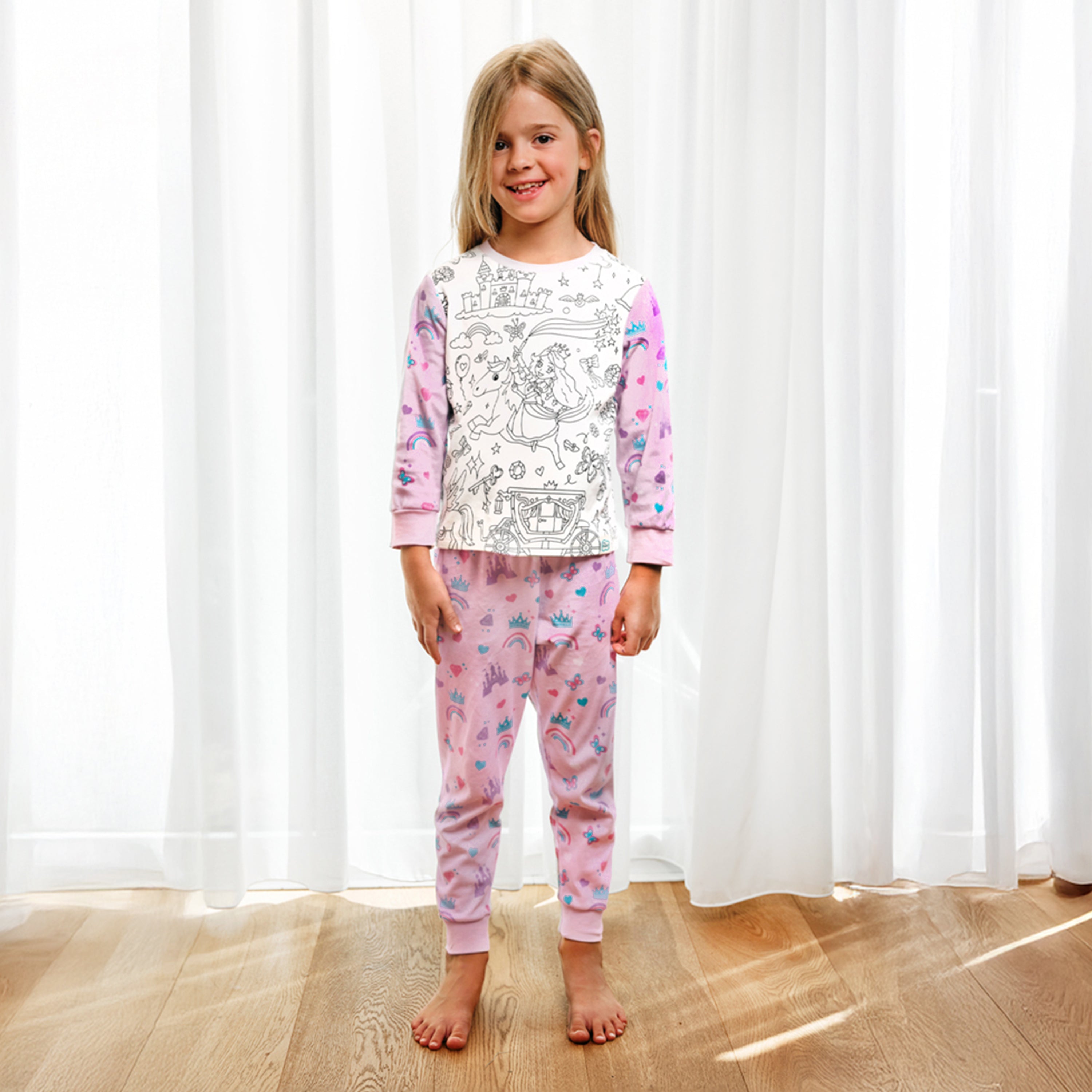Ausmal-Pyjama für Kinder - Prinzessin Lunea | OEKO-TEX® | von MyKidzy