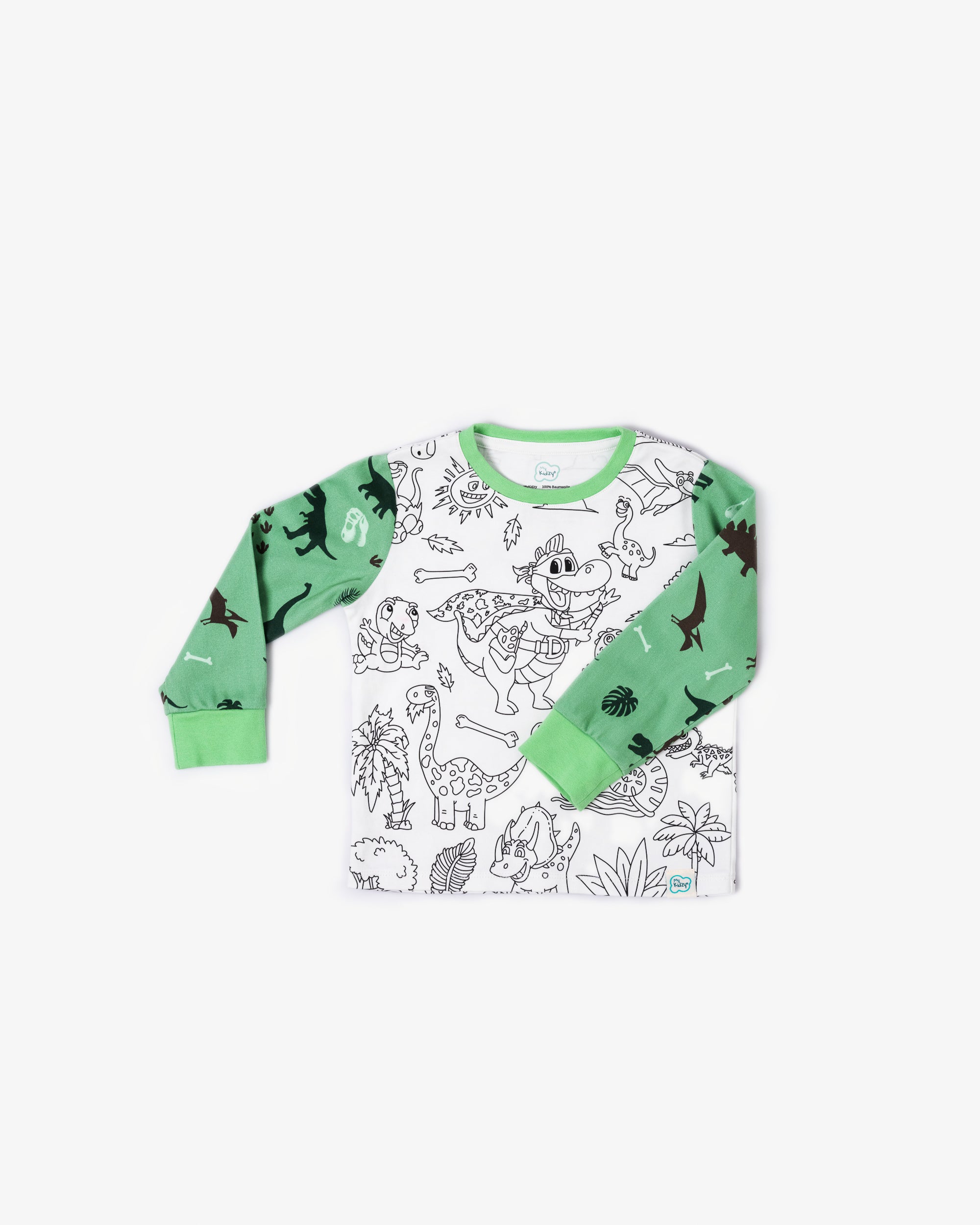 Ausmal-Pyjama für Kinder – Dino Darlo | OEKO-TEX® | von MyKidzy