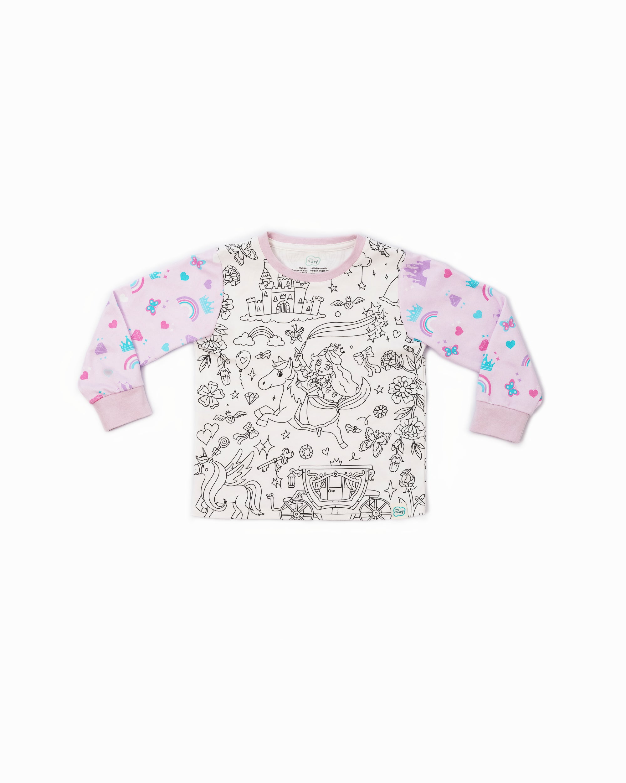 Ausmal-Pyjama für Kinder – Prinzessin Lunea | OEKO-TEX® | von MyKidzy