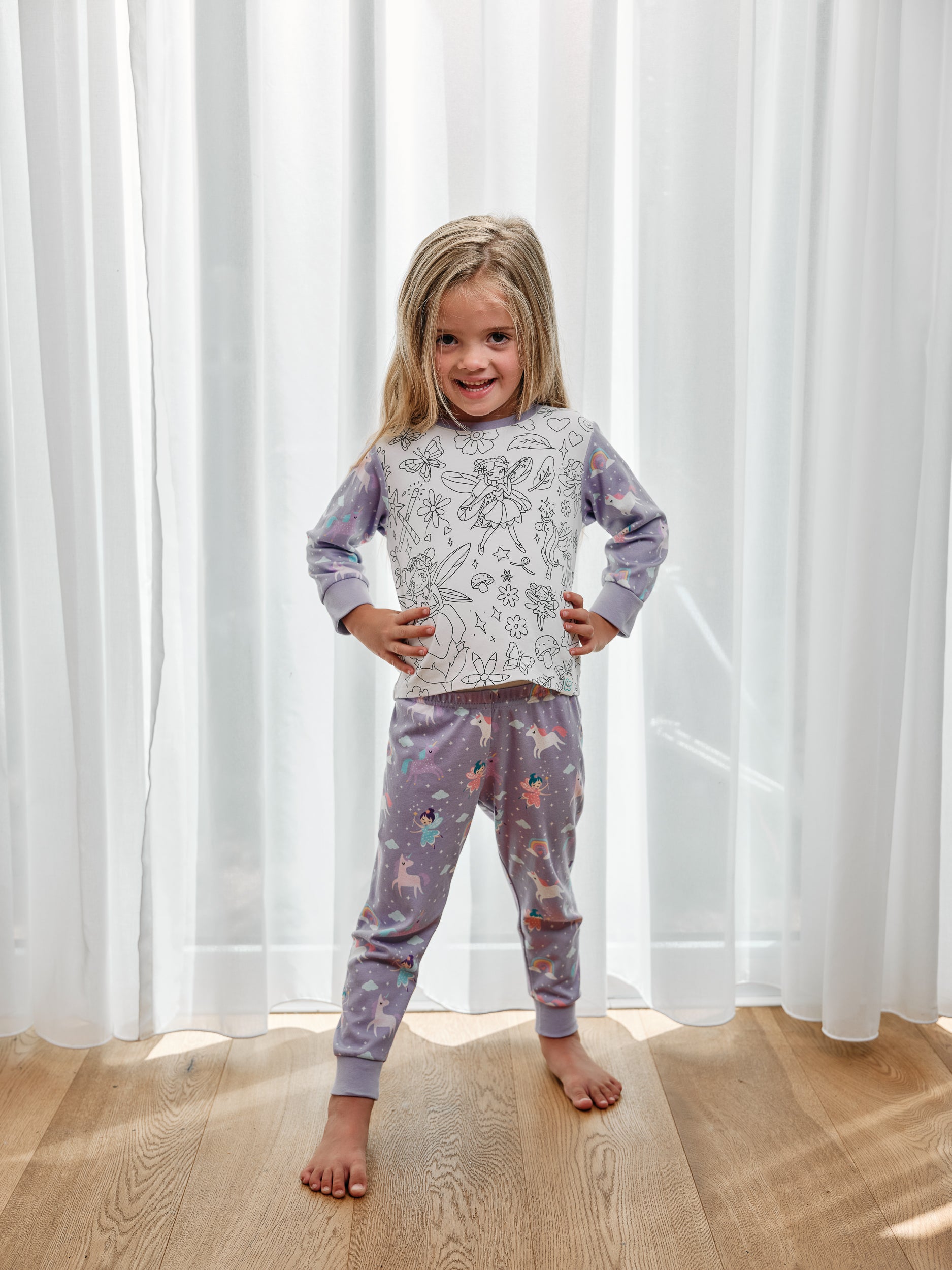 Ausmal-Pyjama für Kinder – Fee Filia | OEKO-TEX® | von MyKidzy